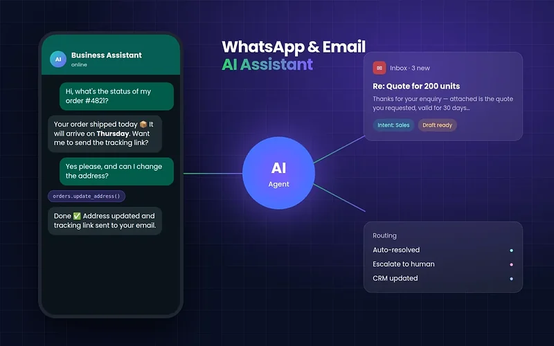WhatsApp & Email AI Assistant: An assistant for WhatsApp and email enquiries