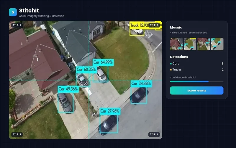 StitchIt: Aerial imagery & vehicle detection